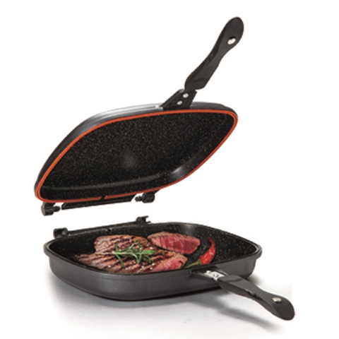 מחבת גריל כפולה ומתפרקת 32 ס"מ שיש שחור מבית FOOD APPEAL מחבת גריל כפולה ומתפרקת 32 ס"מ שיש שחור מבית FOOD APPEAL