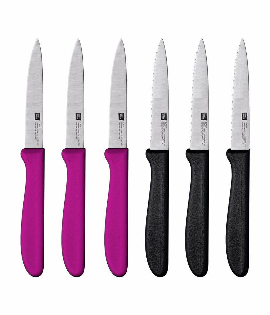 מארז 6 סכיני ירקות שחורסגול CLASSIC
