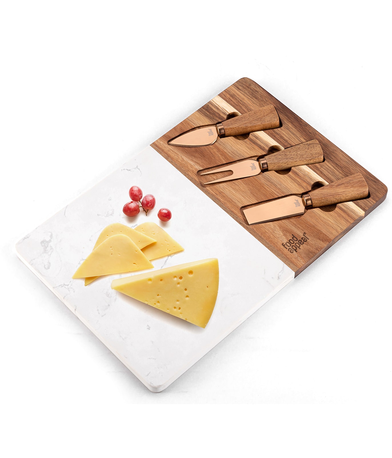 סט גבינה עץ ושיש 35x23x1.3 ס''מ DUO