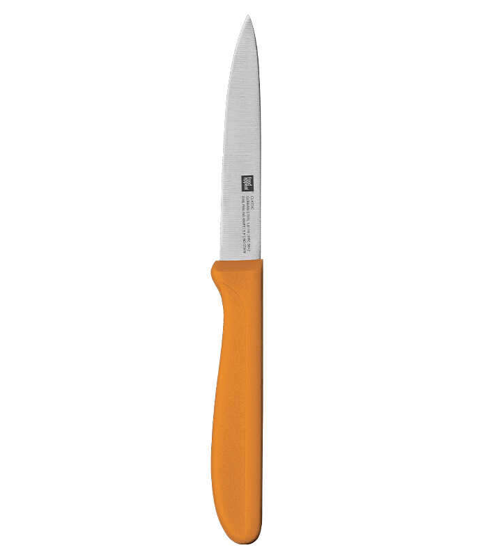 סכין ירקות חלקה שפיץ צבע כתום להב 10 ס”מ CLASSIC