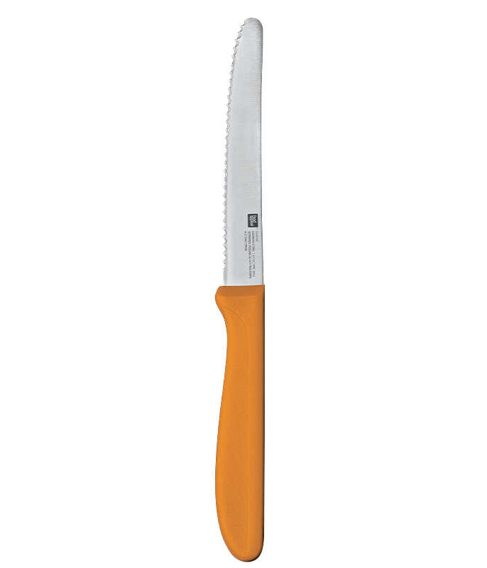 סכין ירקות משונן עגול צבע כתום להב 10 ס”מ CLASSIC