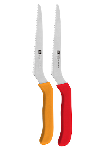 זוג סכיני חיתוך משוננות רב-תכליתיות CLASSIC אדום\כתום זוג סכיני חיתוך משוננות רב-תכליתיות CLASSIC אדום\כתום