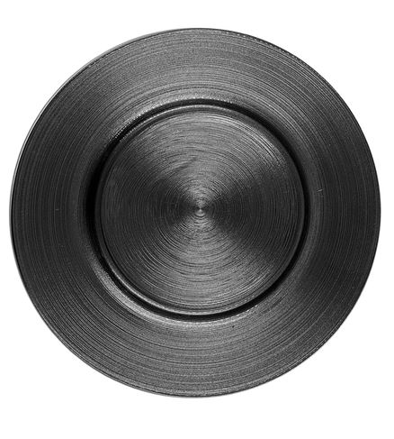 צלחת הגשה זכוכית 32 ס''מ שחור BLACK IRIS