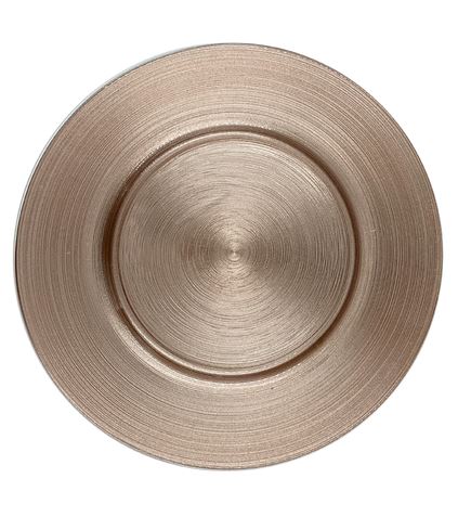 צלחת הגשה זכוכית 32 ס''מ רוז גולד ROSE GOLD IRIS