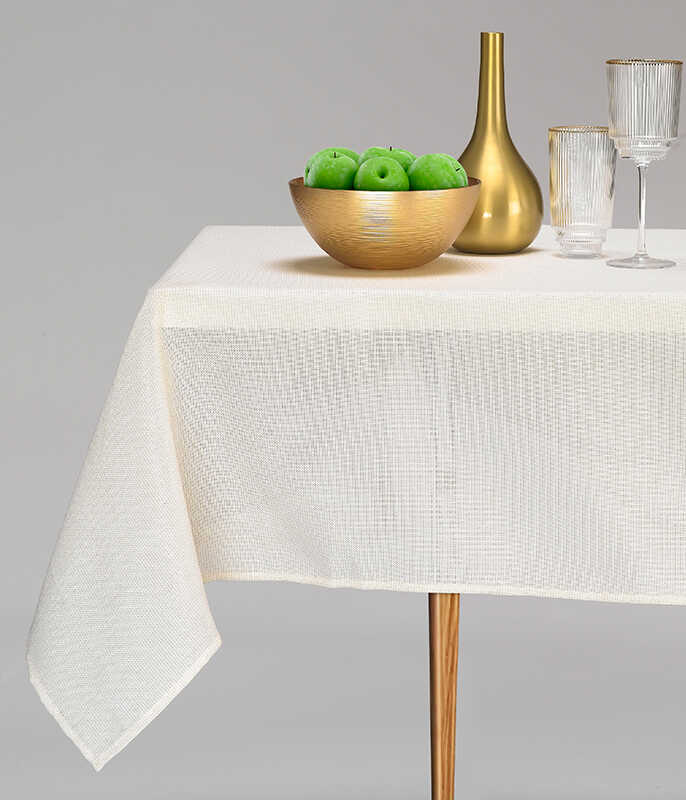 מפת שולחן אוכל 155X450 ס''מ LINEN בצבע קרם