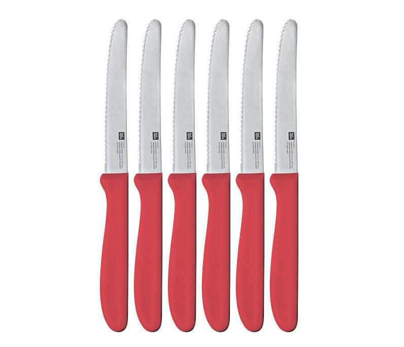 מארז 6 סכיני ירקות מעוגל\משונן אדום CLASSIC מארז 6 סכיני ירקות מעוגל\משונן אדום CLASSIC