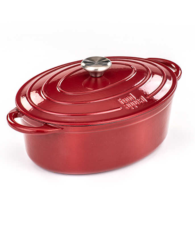 סיר אובלי יציקת ברזל 33.5X12 סמ , 6.3 ליטר HERITAGE אדום - ₪349.50